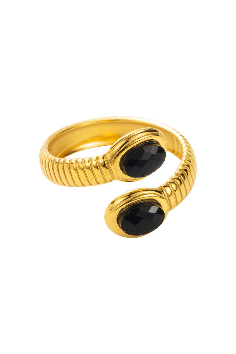 Snake Black Ring