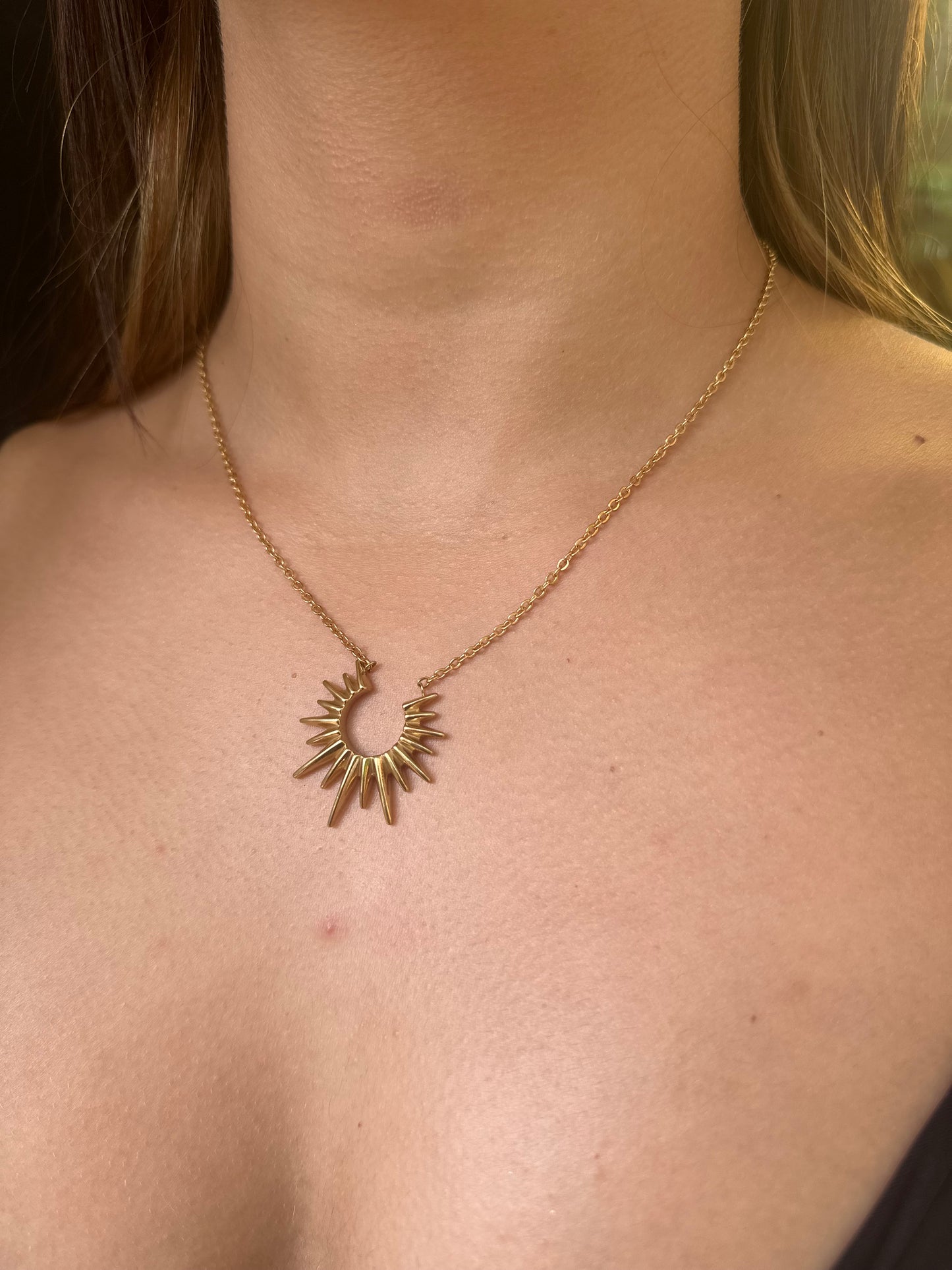 18K Gold Sun Necklace