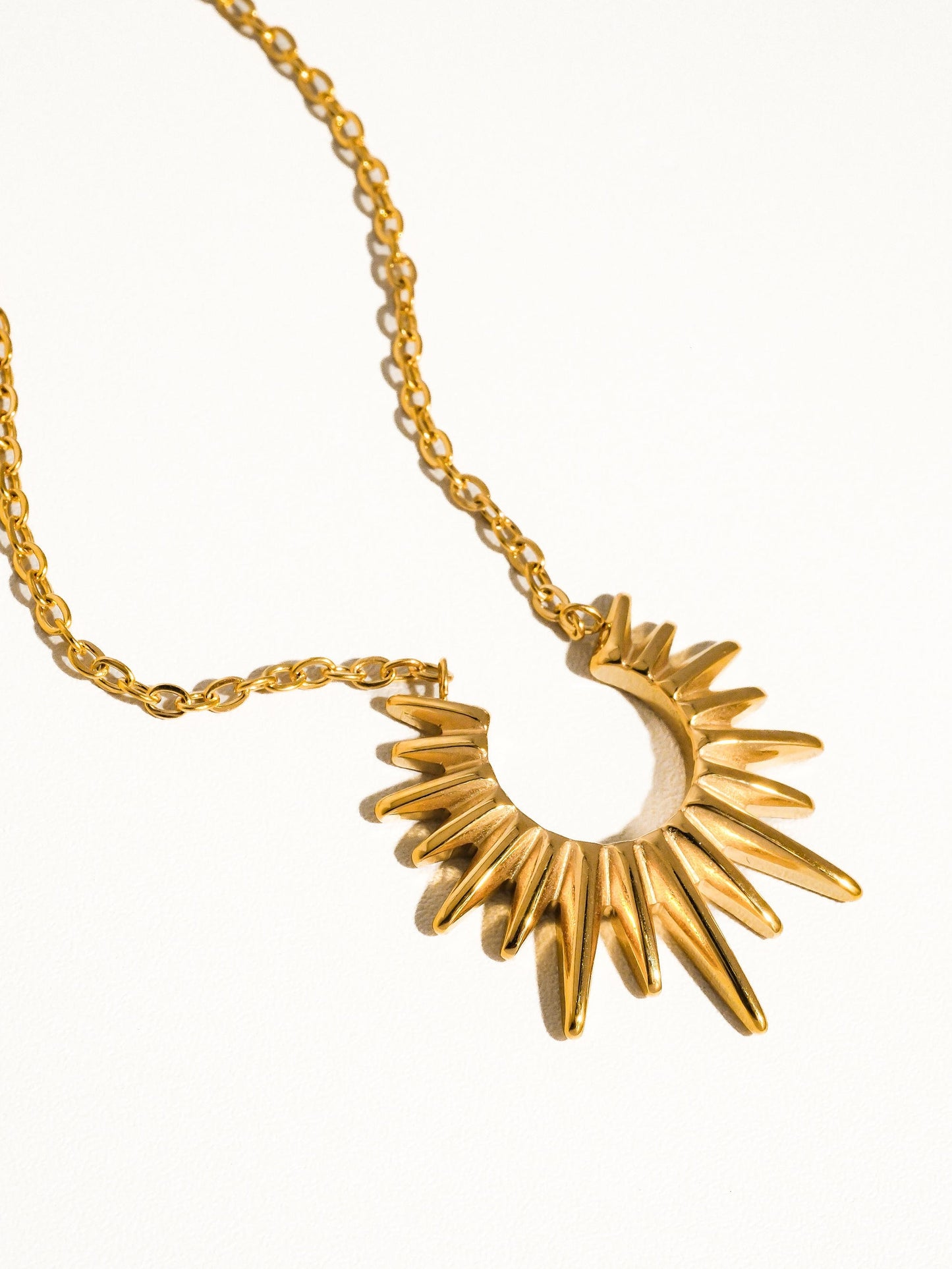 18K Gold Sun Necklace