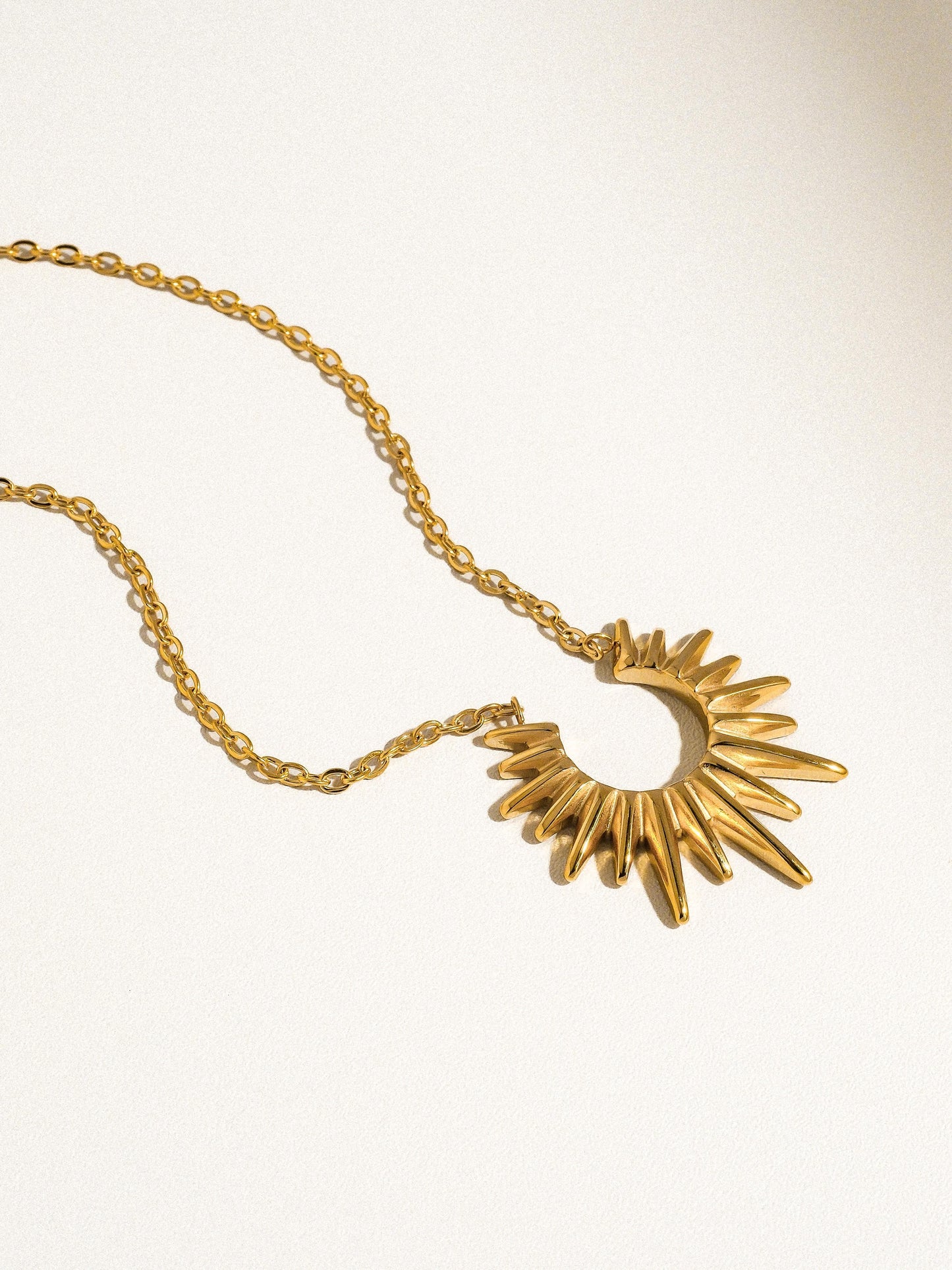 18K Gold Sun Necklace